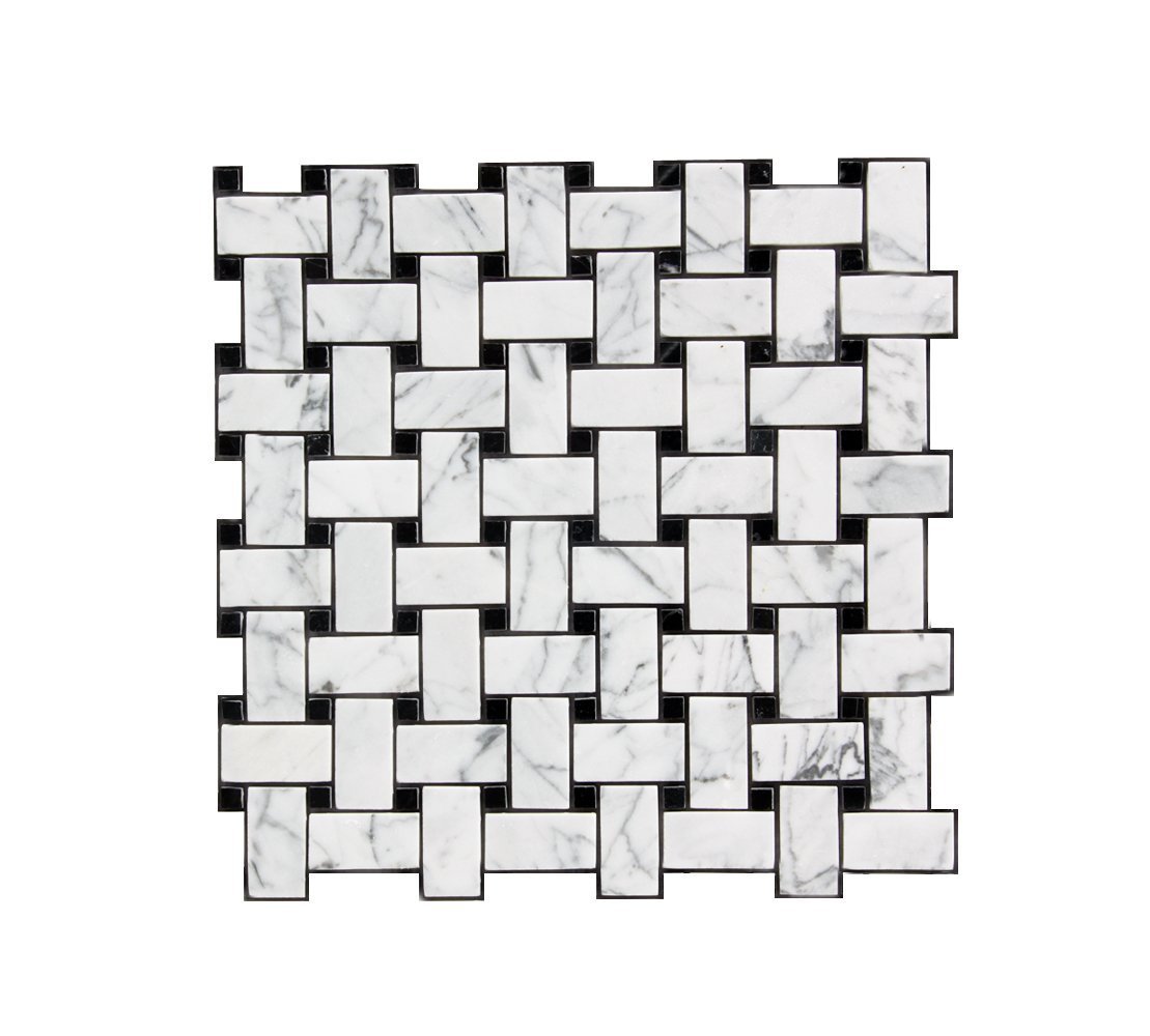 1 X 2 In. Stone Mosaic Wall Tile, White