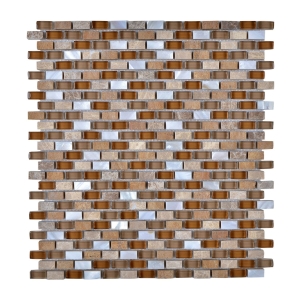 Universal Mosaic Tile With Mix Stone, Brown