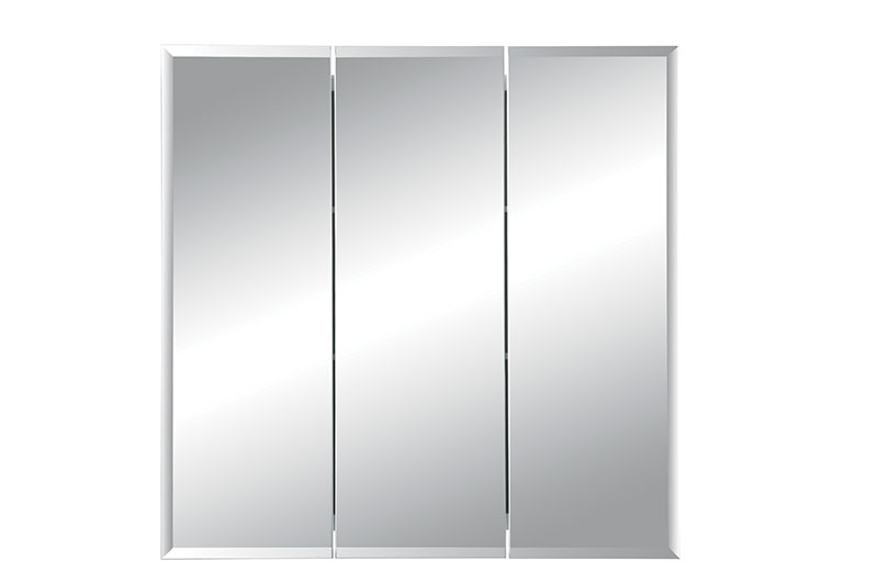 255024 24 X 24 In. Horizon 3 Door Bevel Edge Medicine Cabinet With Stainless Steel Glass, Basic White