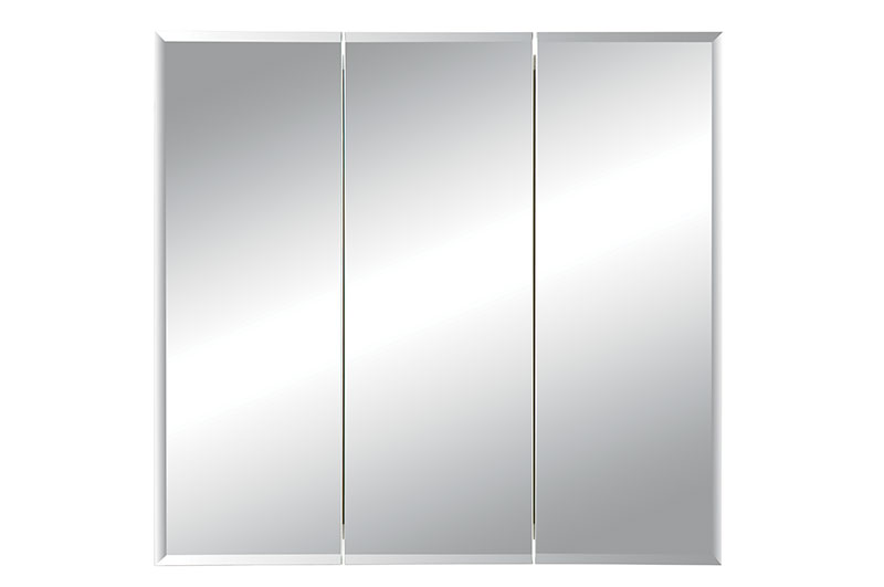 255030 30 X 28 In. Horizon 3 Door Bevel Edge Medicine Cabinet With Stainless Steel Glass, Basic White