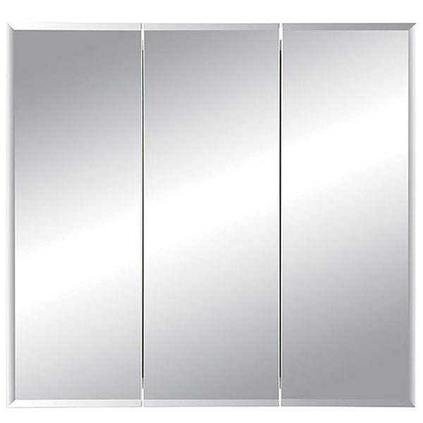 255036 36 X 28 In. Horizon 3 Door Bevel Edge Medicine Cabinet With Stainless Steel Glass, Basic White