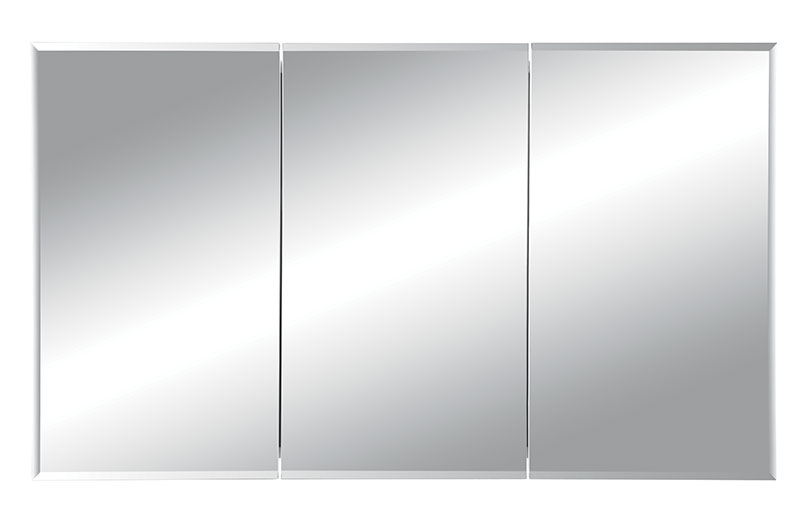 255048 48 X 28 In. Horizon 3 Door Bevel Edge Medicine Cabinet With Stainless Steel Glass, Basic White
