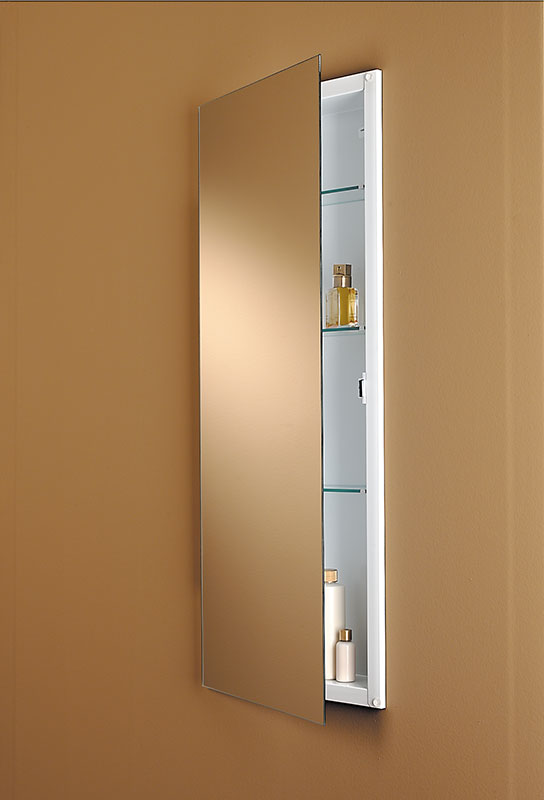 663bc 15 X 36 In. 1 Door Low Profile Polished Medicine Cabinet With Steel, Basic White