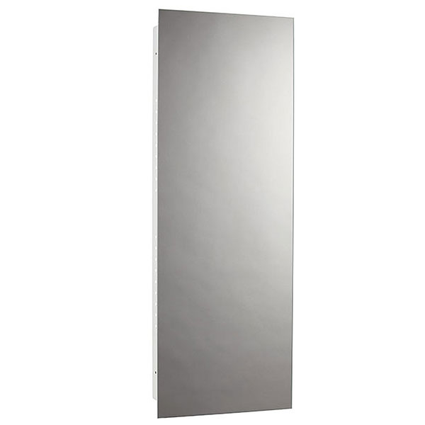 664 13 X 36 In. 1 Door Illusion Medicine Cabinet With Glass Steel Polished Edge, Basic White