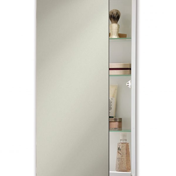 869p34wh 15 X 36 In. 1 Door Ultra Recessed Mount Medicine Cabinet With Polished Edge & Adjustable Steel, Basic White
