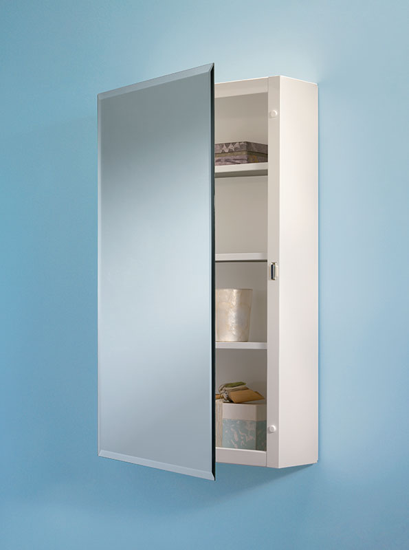 268p26wh 16 X 26 In. 1 Door Topsider Surface Mount Beveled Mirror Medicine Cabinet, Basic White