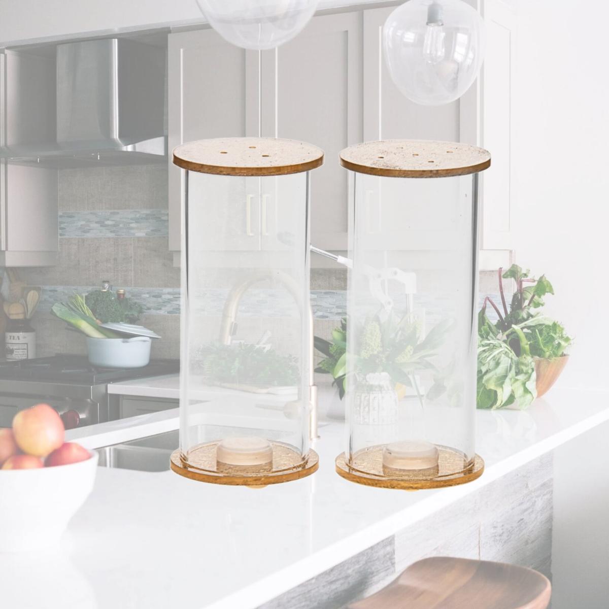 Picture of Legacy Judaica 3015-G Gold Round Lucite Salt & Pepper Shaker
