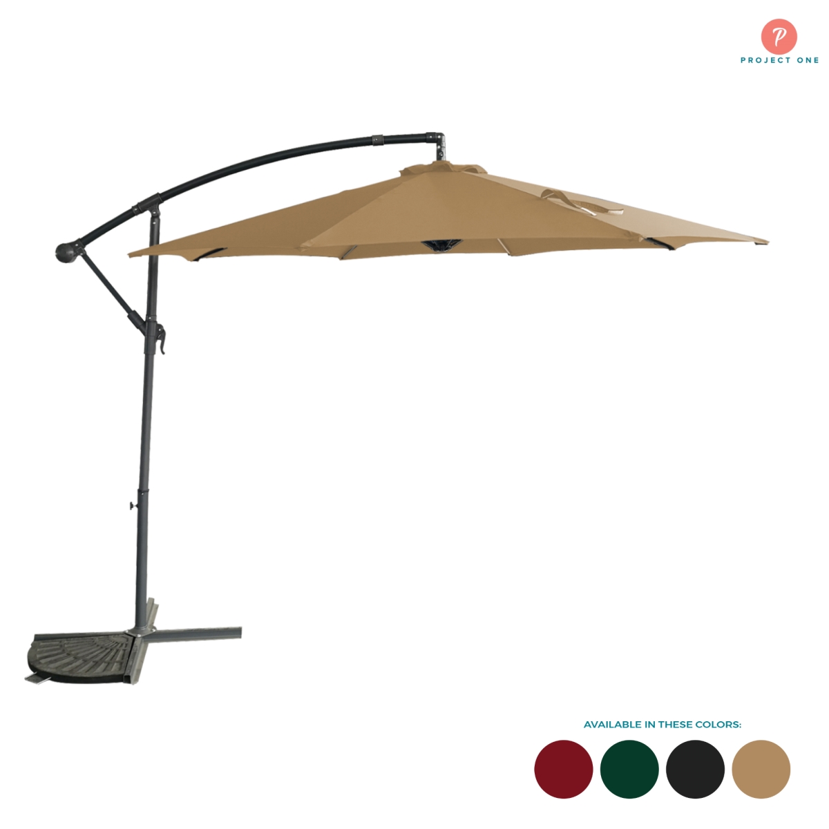 El-1001-beg 10 Ft. Patio Offset Cantilever Outdoor Umbrella, Beige