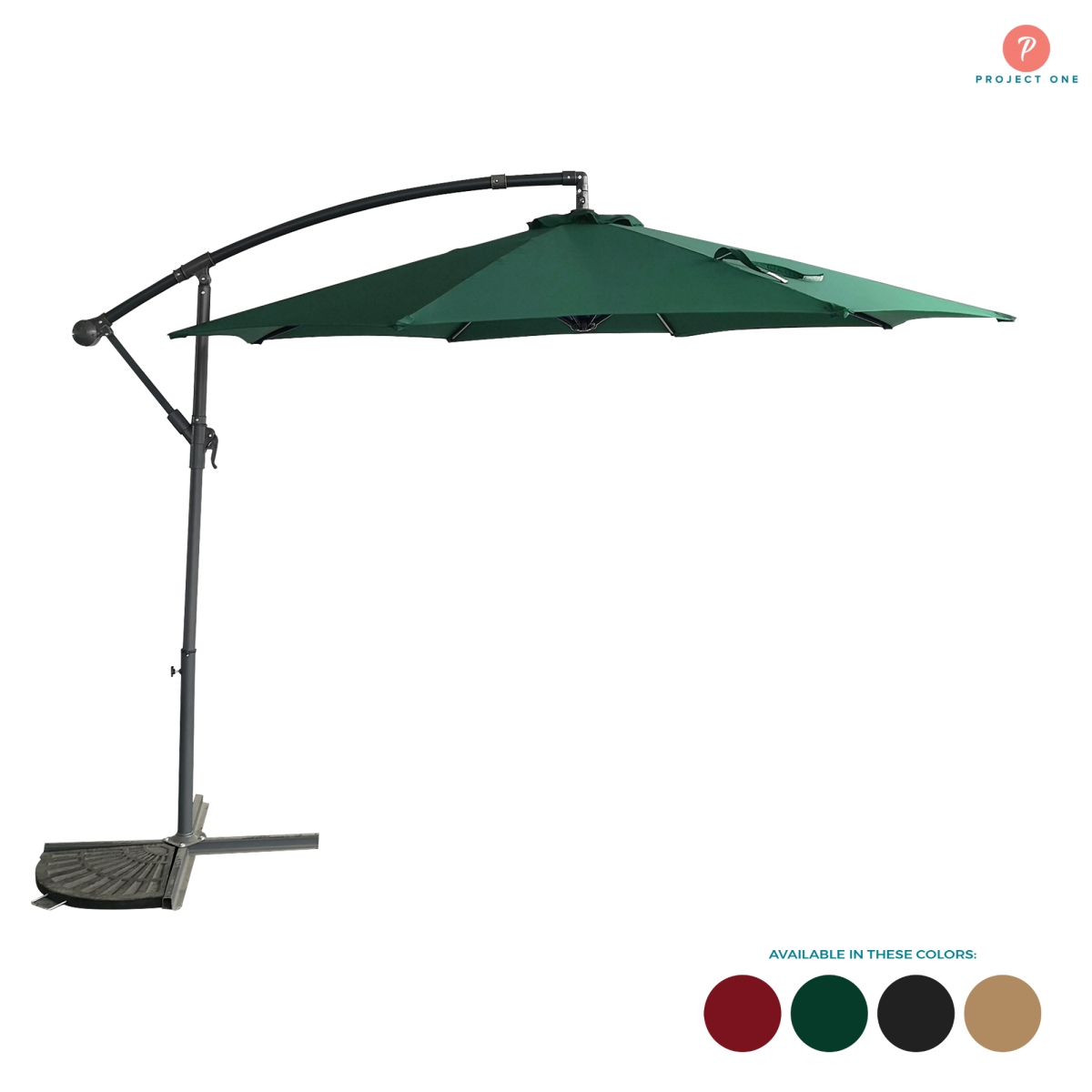 El-1001-grn 10 Ft. Patio Offset Cantilever Outdoor Umbrella, Green