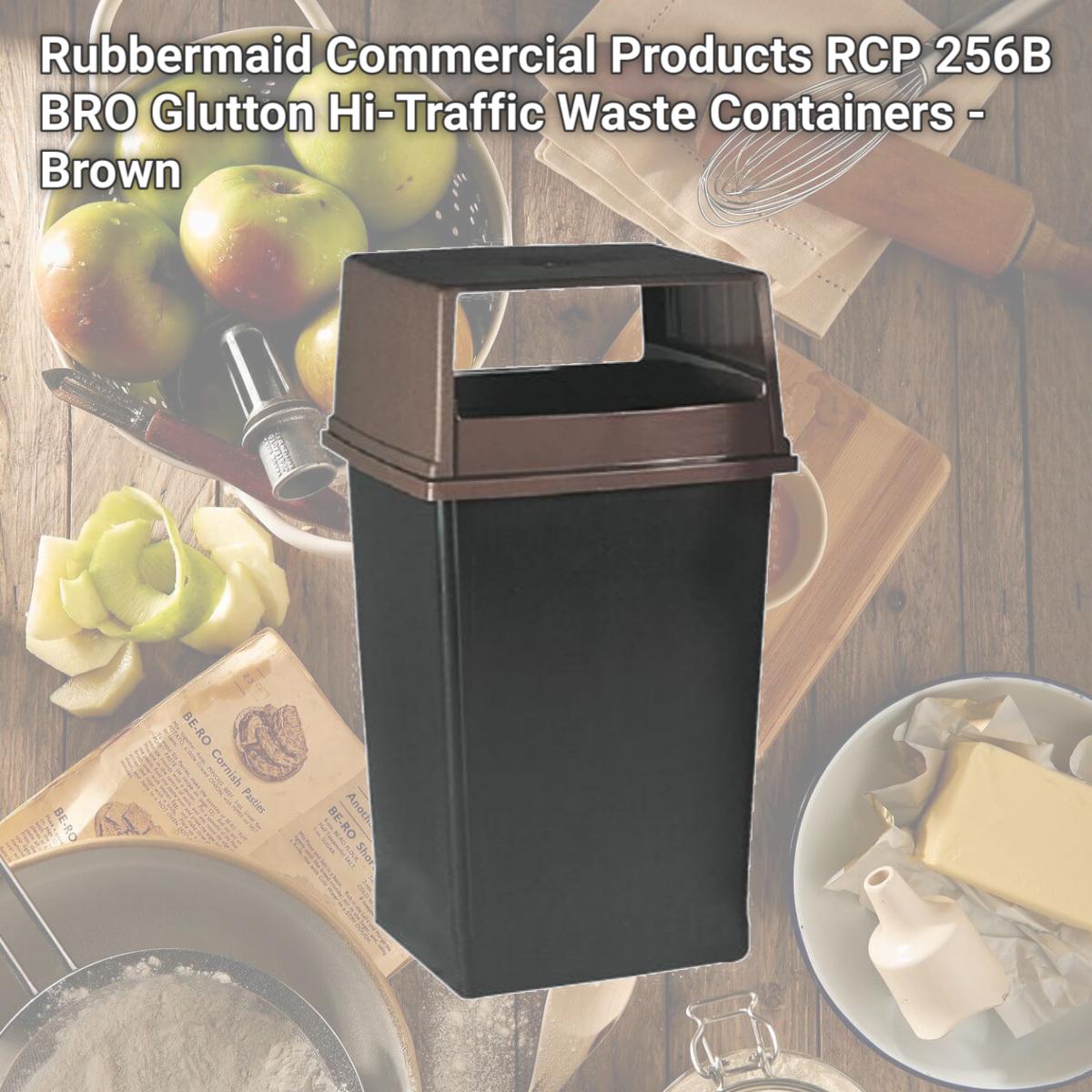 Picture of Rubbermaid Commercial Products RCP 256B BRO Glutton Hi-Traffic Waste Containers - Brown