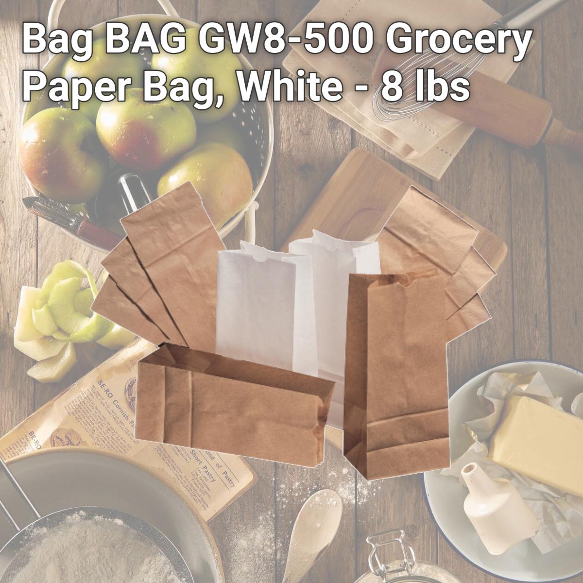 Picture of Bag BAG GW8-500 Grocery Paper Bag, White - 8 lbs
