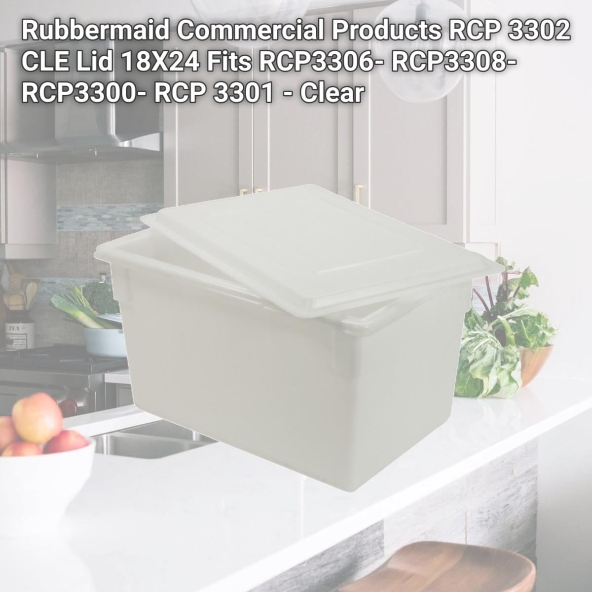 Picture of Rubbermaid Commercial Products RCP 3302 CLE Lid 18X24 Fits RCP3306- RCP3308- RCP3300- RCP 3301 - Clear