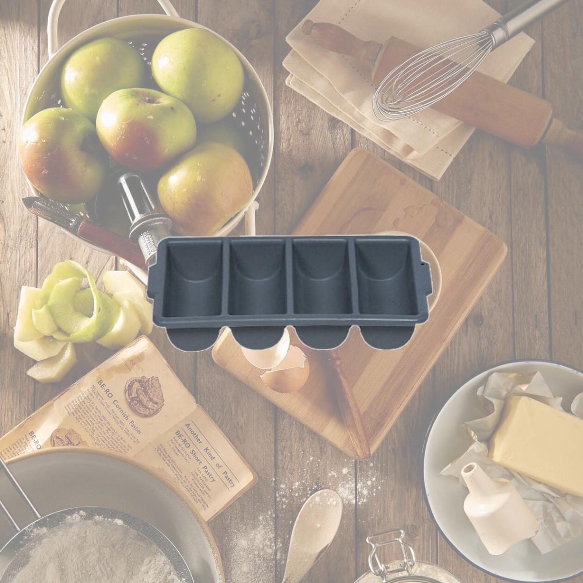 Picture of Rubbermaid Commercial Products RCP 3362 GRA 4 Compartment Cutlery Bin - Gray
