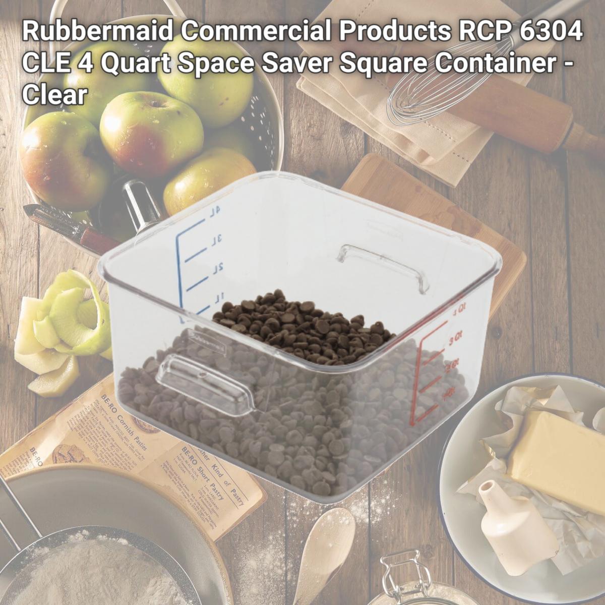 Picture of Rubbermaid Commercial Products RCP 6304 CLE 4 Quart Space Saver Square Container - Clear