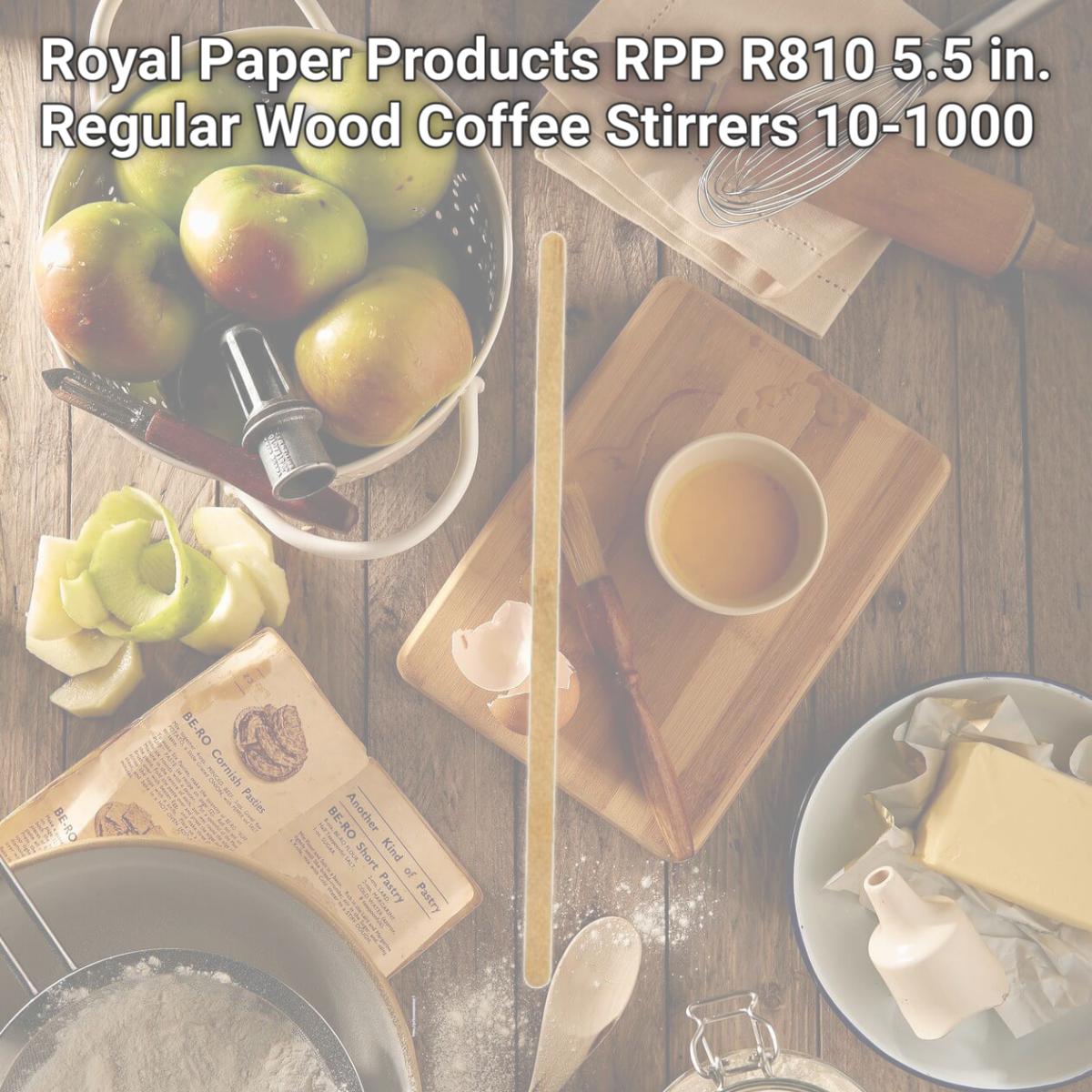 Picture of Royal Paper Products RPP R810 5.5 in. Regular Wood Coffee Stirrers 10-1000