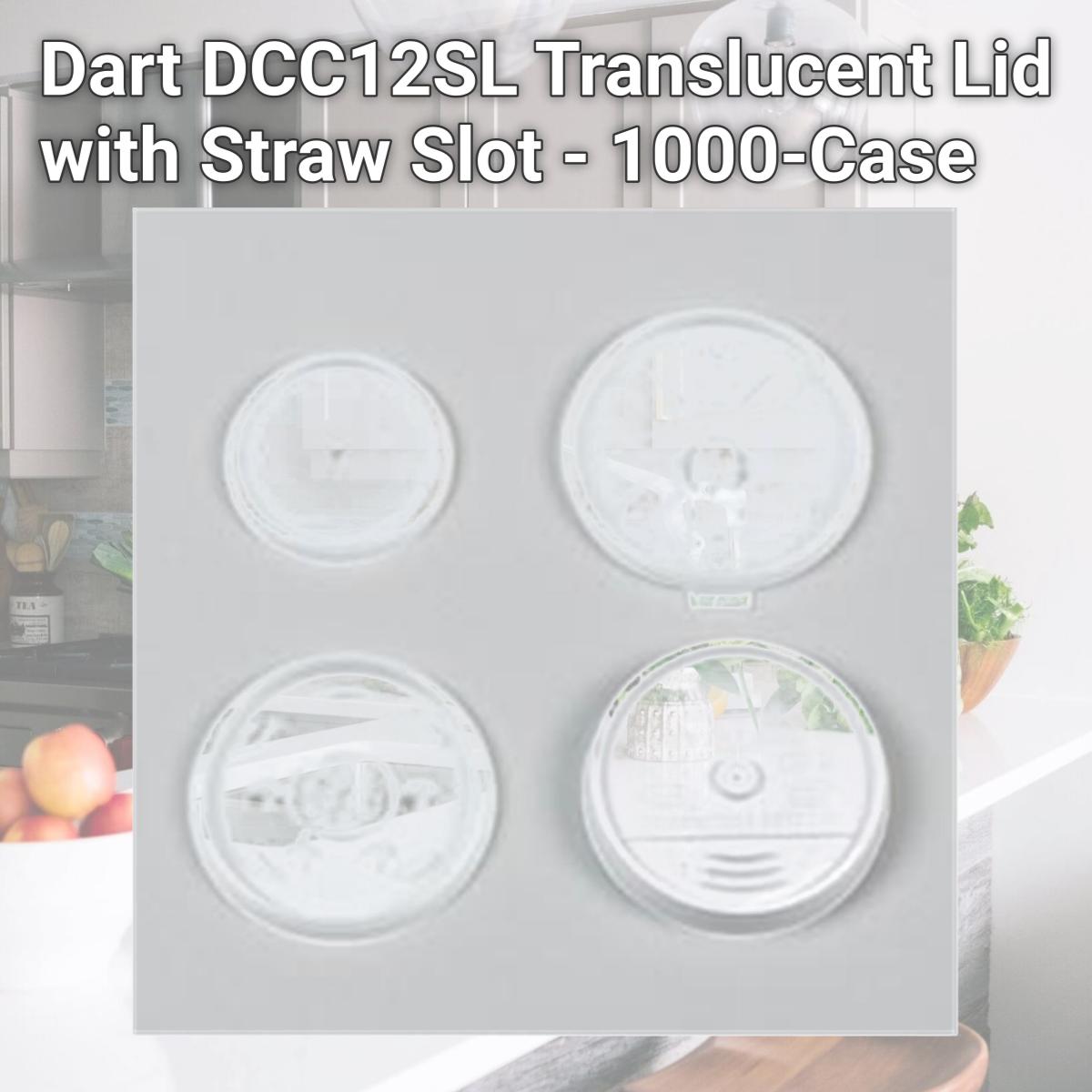 Picture of Dart DCC12SL Translucent Lid with Straw Slot - 1000-Case