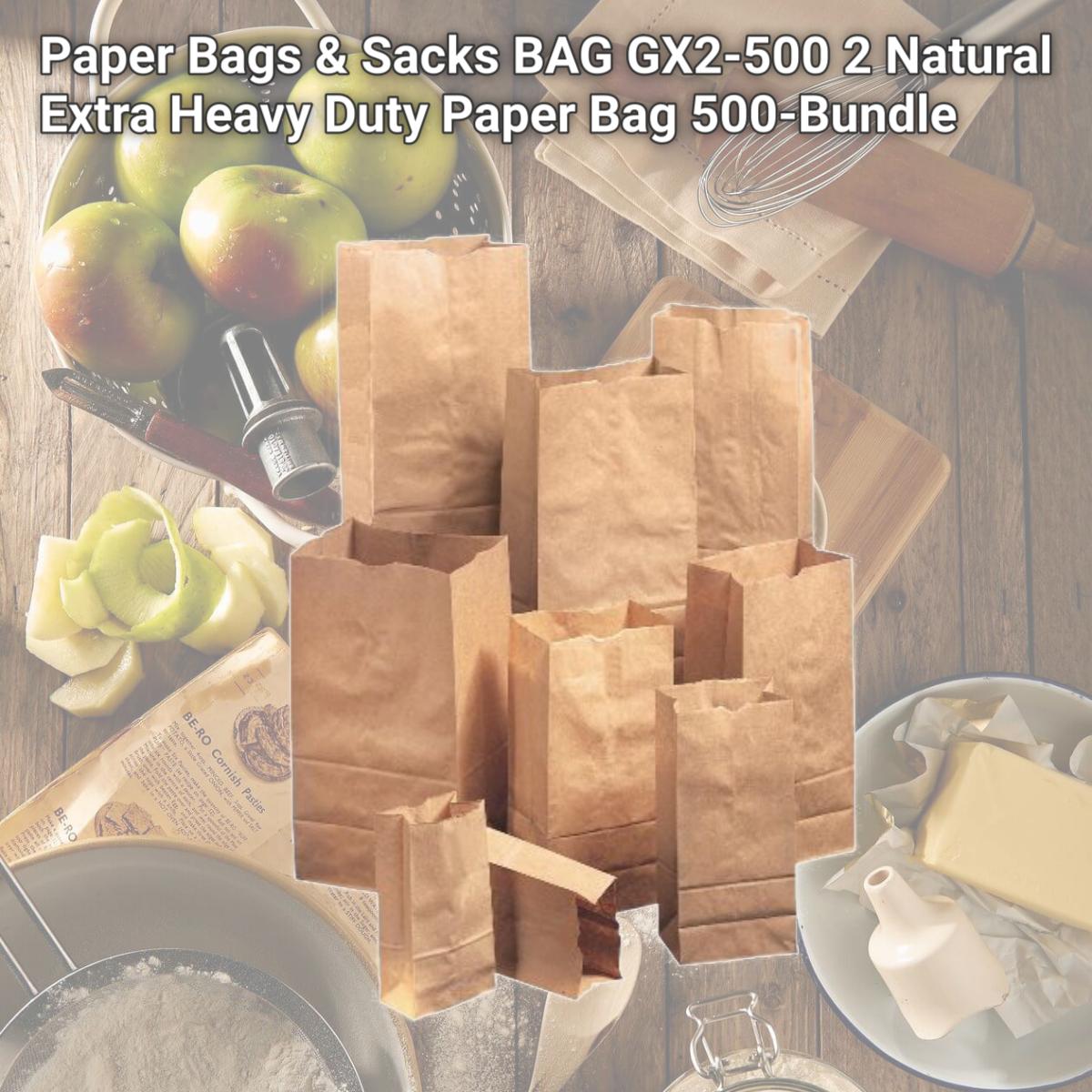 Picture of Paper Bags & Sacks BAG GX2-500 2 Natural Extra Heavy Duty Paper Bag 500-Bundle
