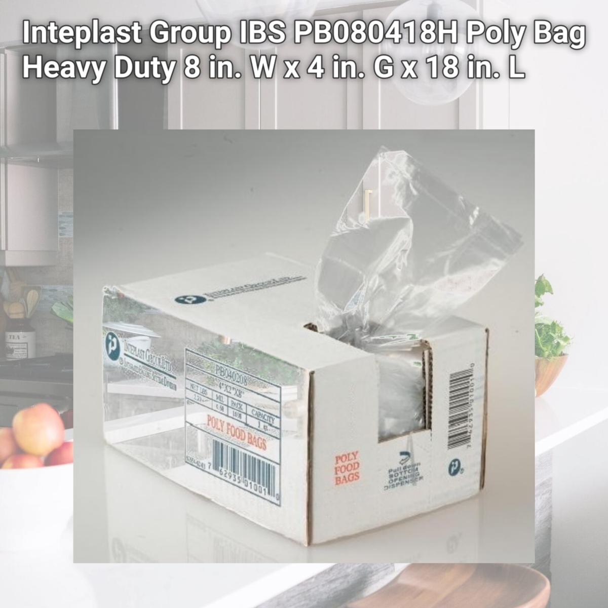 Picture of Inteplast Group IBS PB080418H Poly Bag Heavy Duty 8 in. W x 4 in. G x 18 in. L