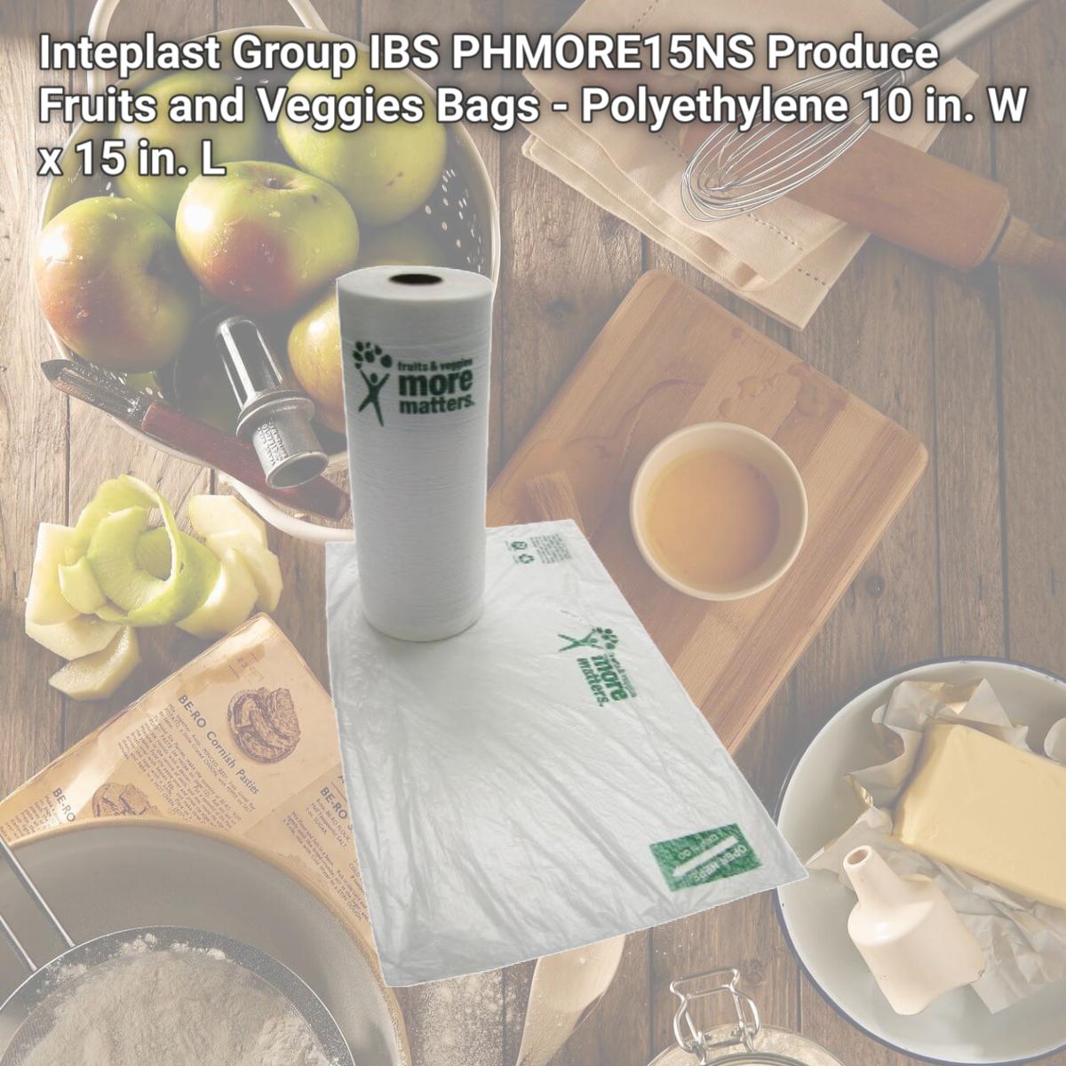 Picture of Inteplast Group IBS PHMORE15NS Produce Fruits and Veggies Bags - Polyethylene 10 in. W x 15 in. L