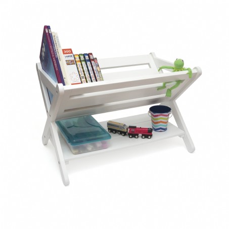 522w Kids Book Caddy With Shelf, White