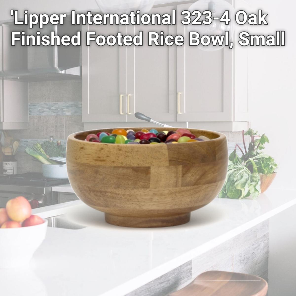 Picture of 'Lipper International 323-4 Oak Finished Footed Rice Bowl, Small