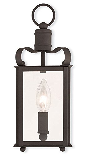 6.5 In. 1 Light Candelabra Base Black Outdoor Wall Lantern