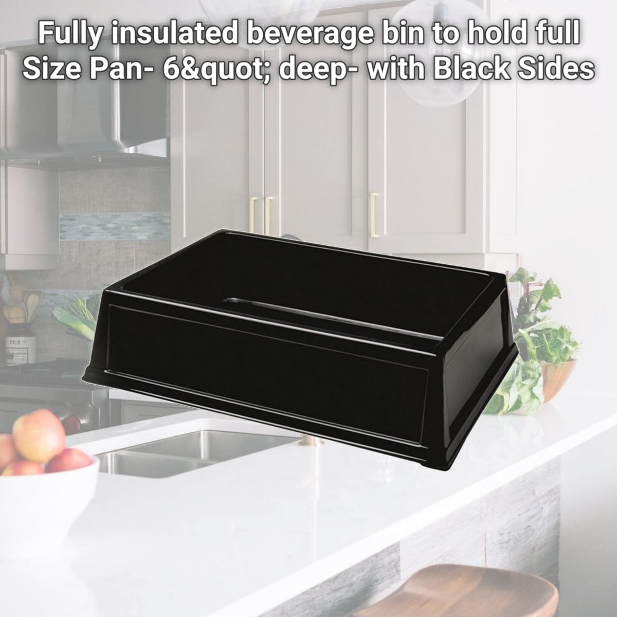 Picture of Geneva 296 Fully insulated beverage bin to hold full Size Pan- 6" deep- with Black Sides