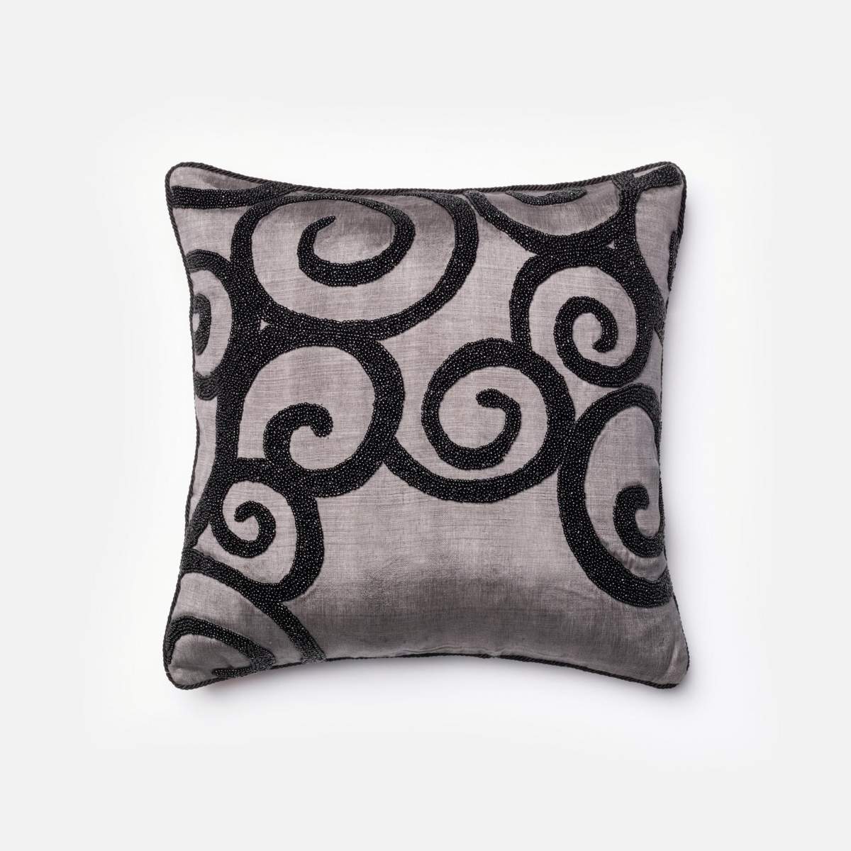 Dsetp0010gyblpil1 18 X 18 In. Contemporary Down Insert Decorative Pillow - Grey & Black