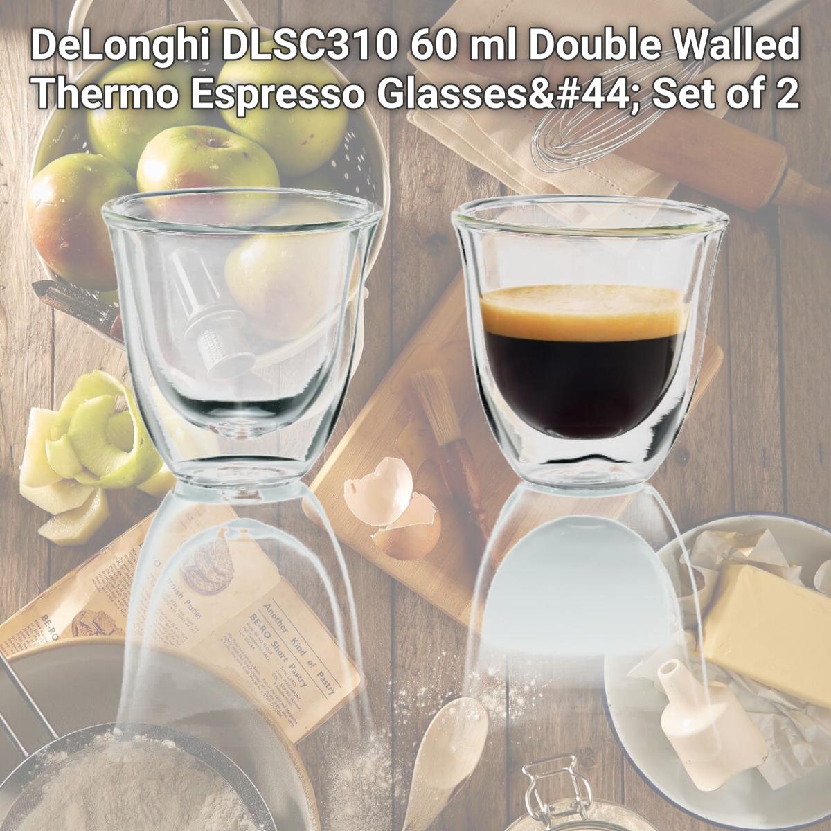 Picture of DeLonghi DLSC310 60 ml Double Walled Thermo Espresso Glasses, Set of 2