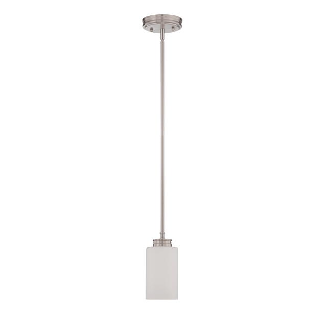 F18010-80 1-light Dalton Mini Pendant In Bright Satin Nickel