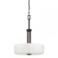 F17027-64 3-light Somes Bowl Pendant With Linen Glass
