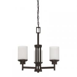 F17023-64 3-light Somes Chandelier With Linen Glass
