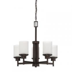 F17025-64 5-light Somes Chandelier With Linen Glass