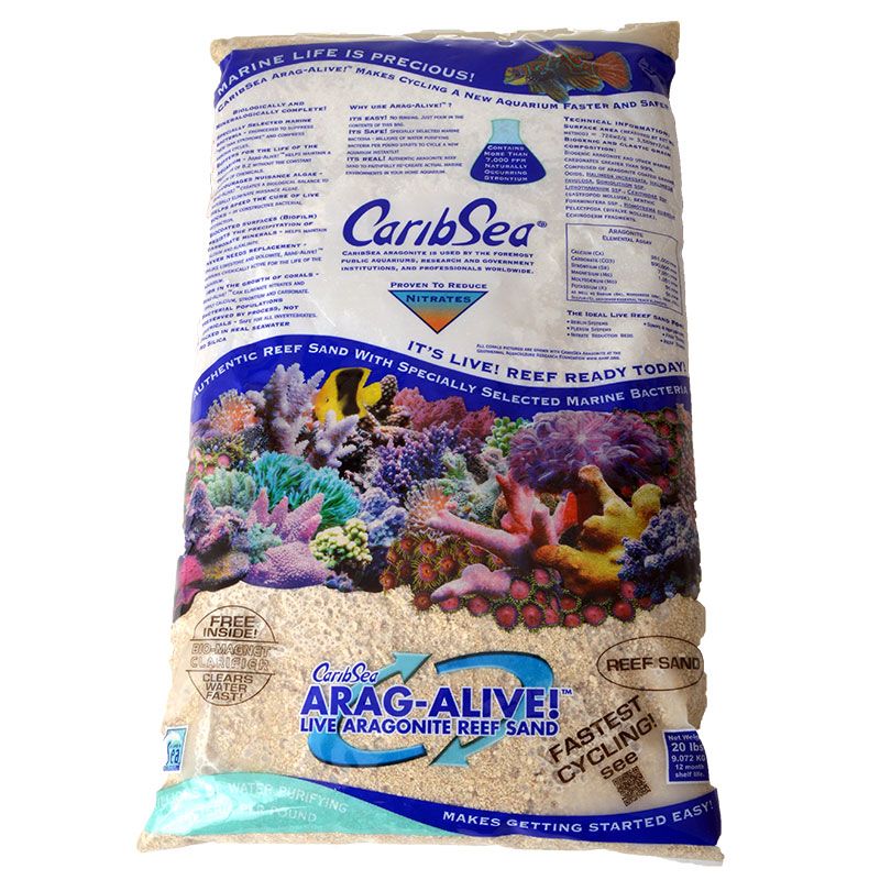 Caribsea 790 Arag-alive Live Aragonite Special Grade Reef Sand - 20 Lbs