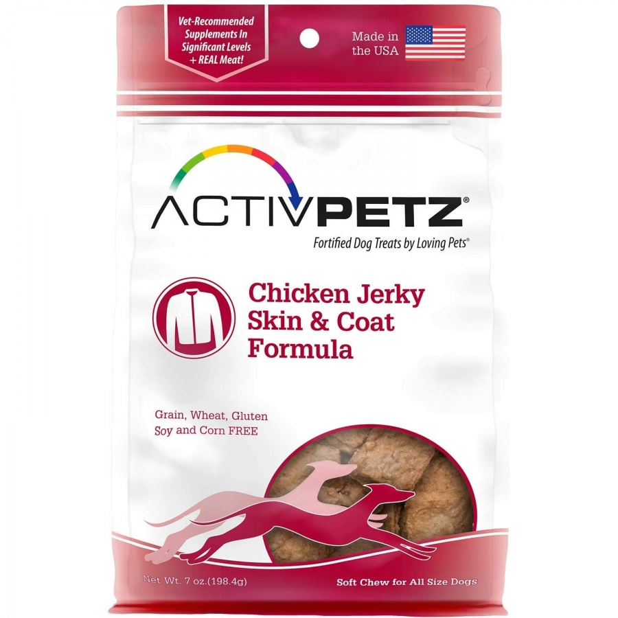 8102 7 Oz Activpetz Chicken Jerky Skin & Coat Formula Dog Treats