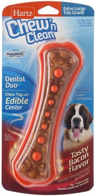 UPC 032700155780 product image for Hartz HZ15578 Chew-N-Clean Dental Duo Bacon Flavored Dog Treat & Chew Toys | upcitemdb.com