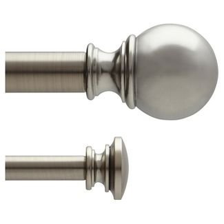 32-1000-9bn 72-144 In. Plated Brushed Nickel Finish Double Rod Window Hardware With Resin Square Finial No. 9
