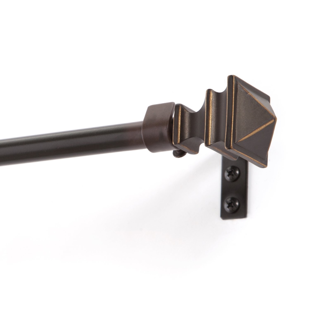 32-1004-8orb 72-144 In. Painted Oil Rubbed Bronze Finish Single Rod Window Hardware With Resin Square Finial