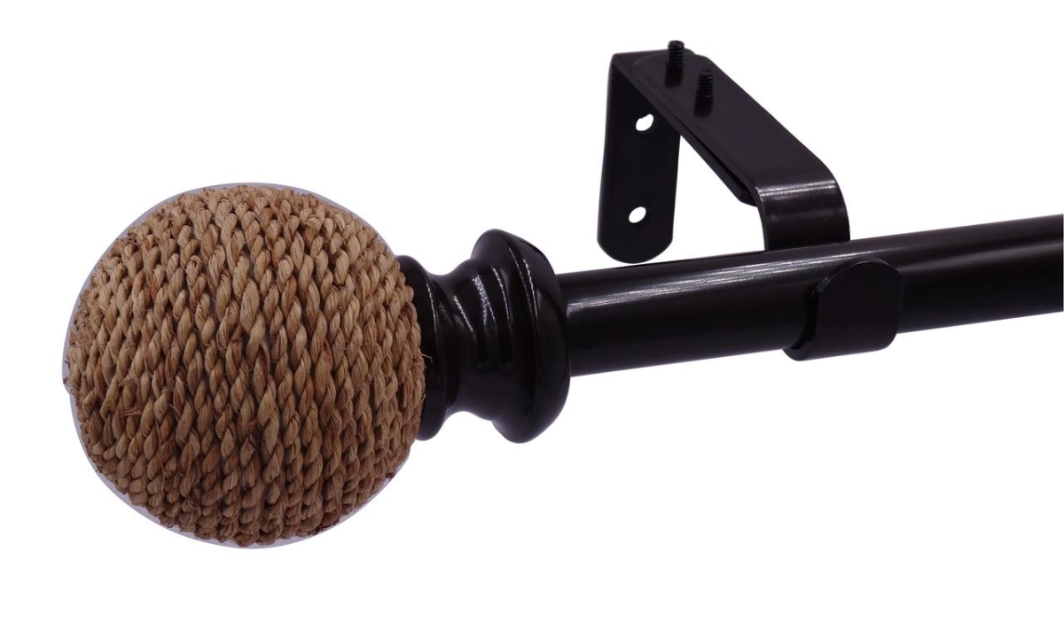 32-1027-10orb 36-72 In. Adjustable Single Curtain Rod With Decorative Finials, Oil Rubbed Bronze