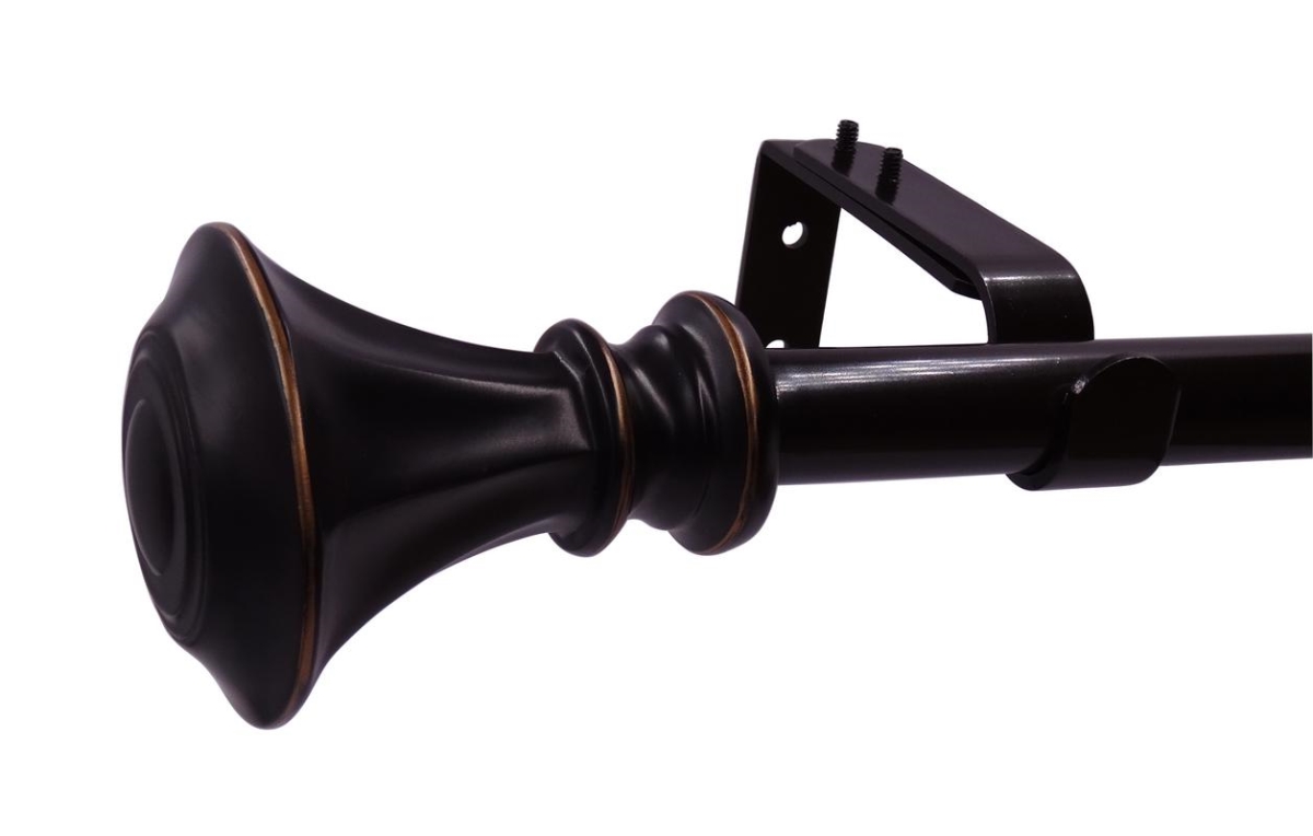 32-1031-10orb 36-72 In. Adjustable Single Curtain Rod With Decorative Finals, Oil Rubbed Bronze