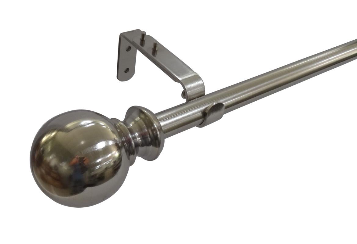 32-1032-10bn 36-72 In. Adjustable Single Curtain Rod With Decorative Finials, Brushed Nickel