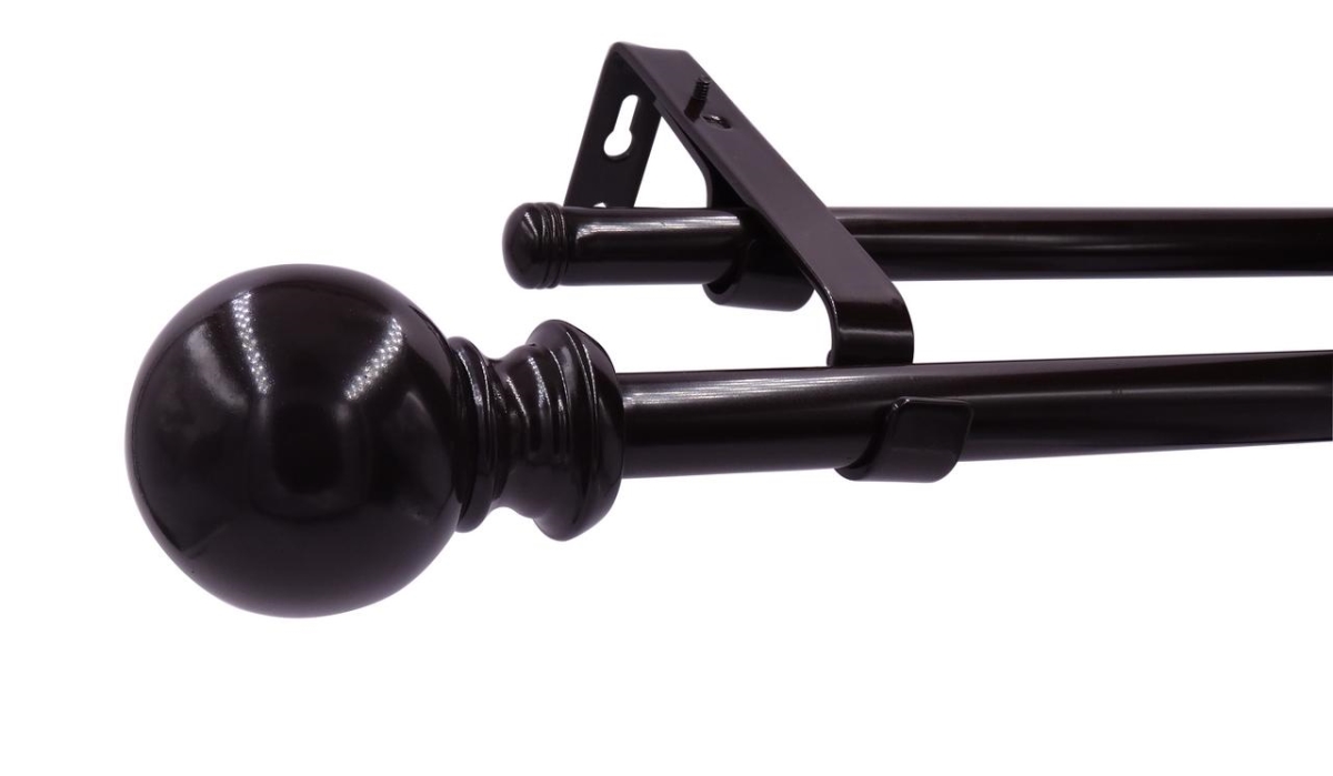 32-1032-13orb 72-144 In. Adjustable Double Curtain Rod With Decorative Finals, Oil Rubbed Bronze