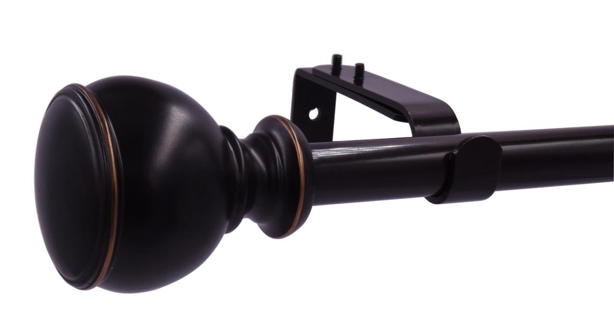 32-1034-10orb 36-72 In. Adjustable Single Curtain Rod With Decorative Finals, Oil Rubbed Bronze
