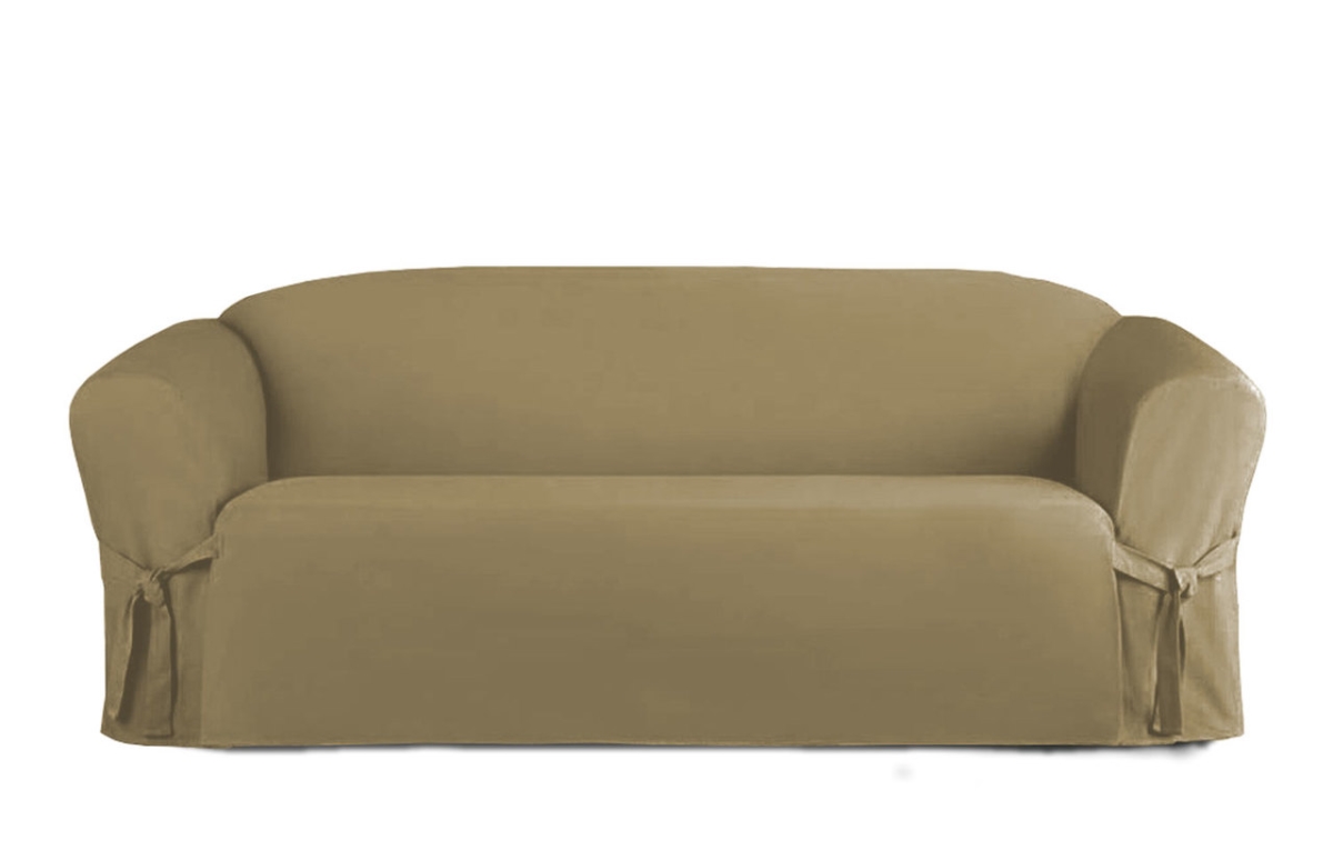 Sc406790 Microsuede Slip Furniture Protector For Sofa, Taupe