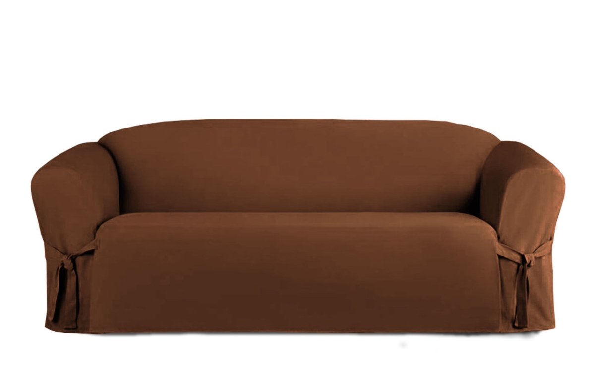 Sc406806 Microsuede Slip Furniture Protector For Sofa, Brown