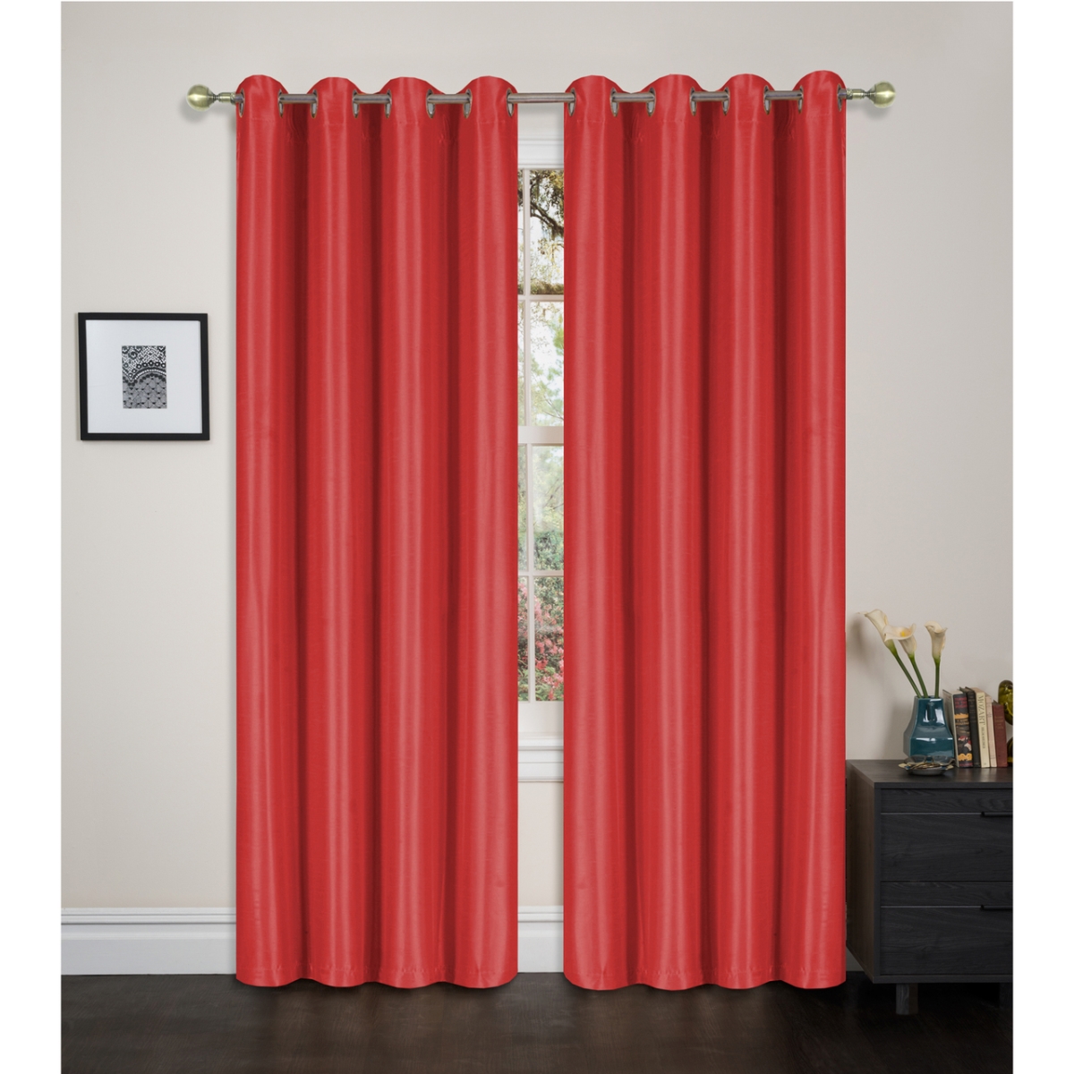 Ls-cp025702 54 X 84 In. Blackout Light Filtration Single Curtain Panel, Burgundy