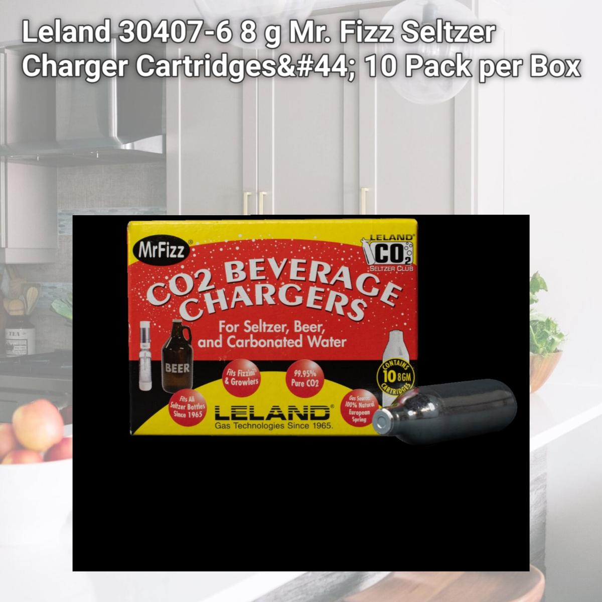Picture of Leland 30407-6 8 g Mr. Fizz Seltzer Charger Cartridges, 10 Pack per Box