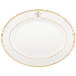 874120 13 Federal Gold Mono Block Dinnerware Platter - A