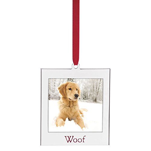 870947 Silverplate Frame Charm, Red Woof - 3.25