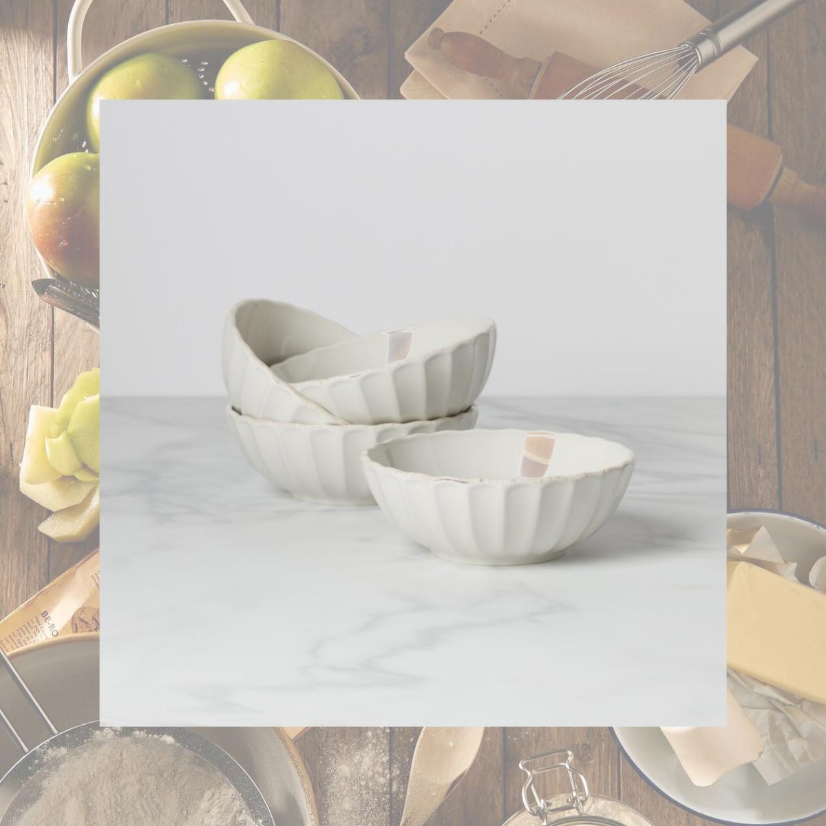 Picture of Lenox 893545 French Perle Scallop Bowl Set - 4 Piece